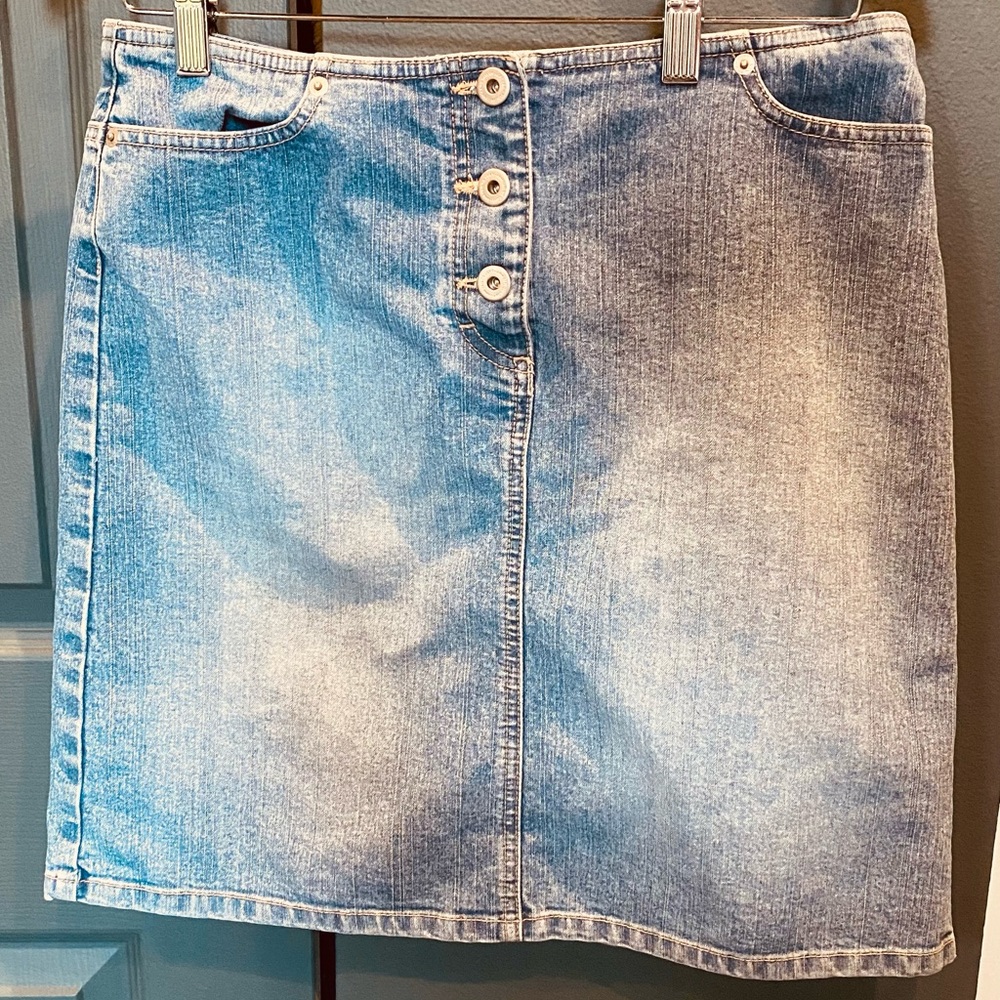 Vintage Ultra Low Rise Ann Taylor Loft Mini Jean Skirt Size 4